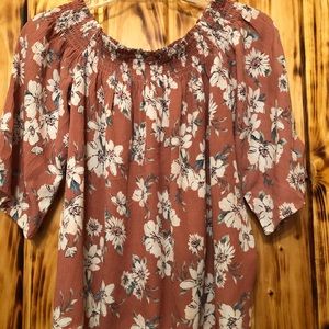 Women’s Dusty Mauve Off Shoulder Blouse Size M